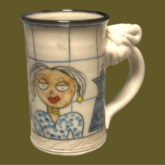Tom Edwards Pottery  Sleep Is For Wimps Woman Coffee Tea Mug Caffeine Cup (Chip) - Picture 3 of 12